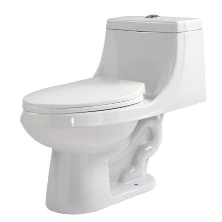 Anzzi Odin 1-piece 1.28 GPF Dual Flush Elongated Toilet in White T1-AZ056